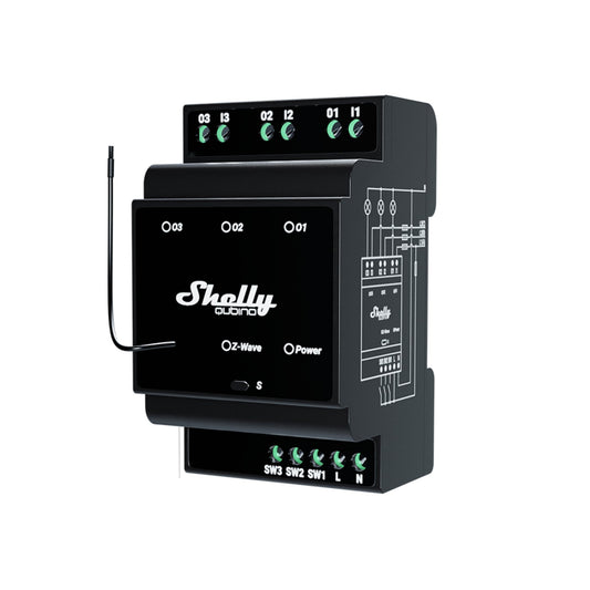 Shelly Qubino Wave Pro 3 3-Channel Smart Switch with Dry Contacts