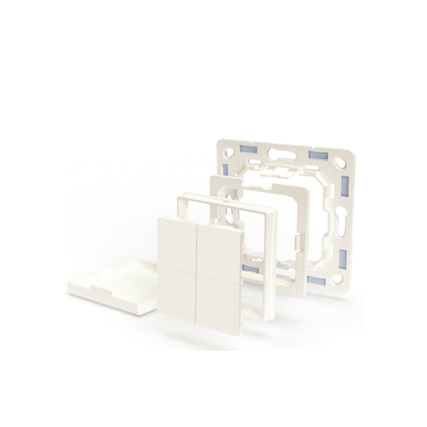 Shelly BLU Wall Switch 4 (White) with Legrand Adapter