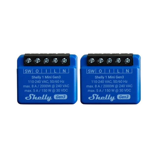 Shelly 1 Mini Gen 3 WiFi Smart Switch (Pair)