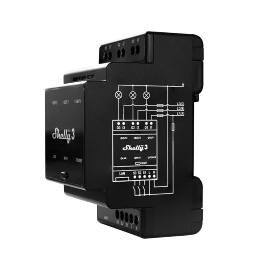 Shelly Pro 3 DIN-Rail Mounted 3 Channel Smart Switch
