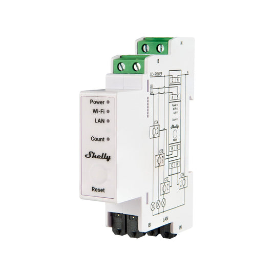 Shelly Pro 3EM-120A 3-Phase DIN-rail Energy Meter