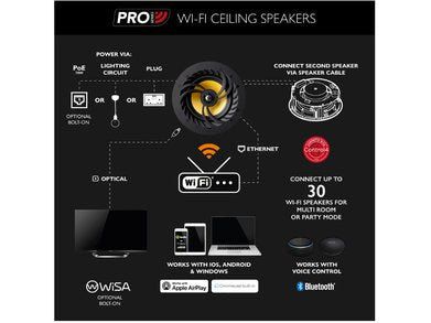 Lithe Audio Pro Series IP44 Bluetooth & WiFi Ceiling Speaker - Single
