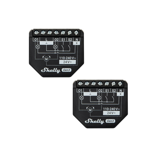 Shelly Plus 2PM Gen3 2 Channel Switch with Power Metering (2 Pack)