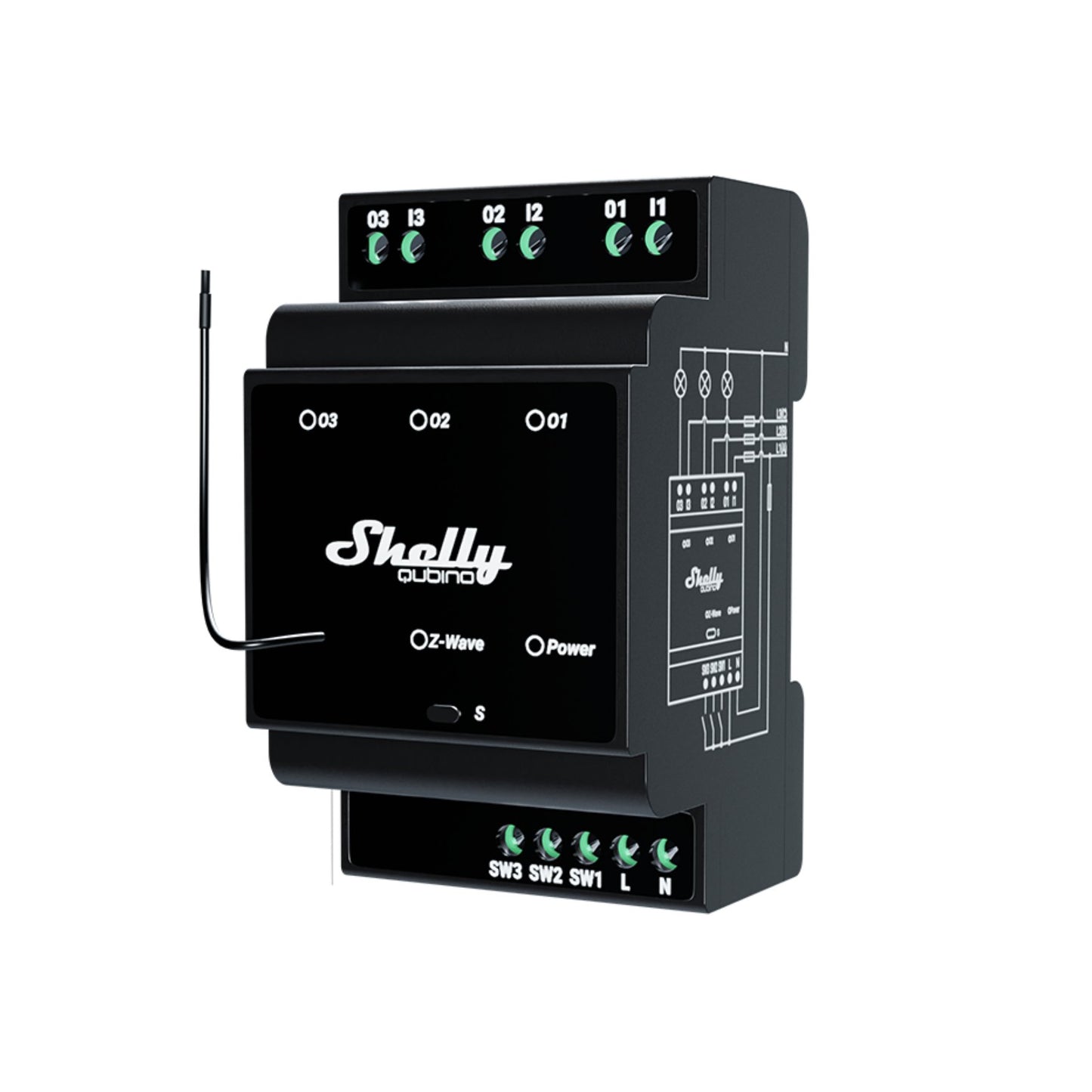 Shelly Qubino Wave Pro 3 3-Channel Smart Switch with Dry Contacts