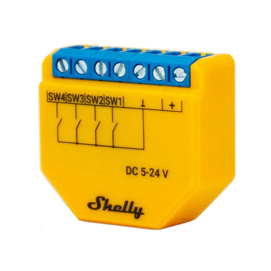 Shelly Plus i4 4-Input Digital Controller with DC Powering Support