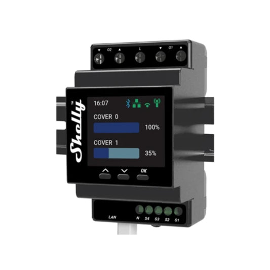 Shelly Pro Dual Cover PM DIN-Rail Mounted Cover/Shutter Controller with Power Metering
